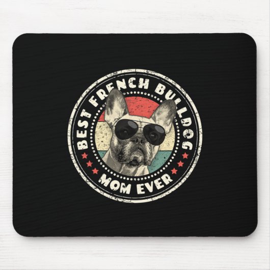 Franchie Mama Ever Retro Französischer Bulldog Lov Mousepad (Vorne)