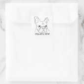 Franchie Mama handGezeichnet Bulldogge-Face Quadratischer Aufkleber (Tasche)