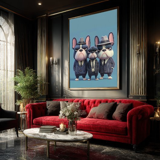 Franchie Mobsters: Pinstripe Pups Kunst, Dichtung Poster