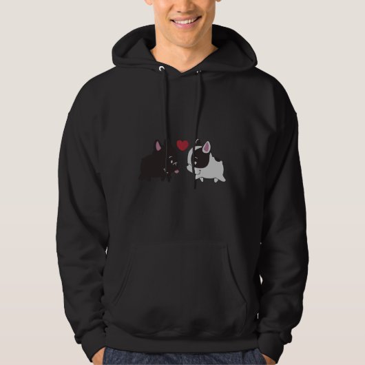 Franchie Schwarz und Weiß Franchie Familie Französ Hoodie (Vorderseite)