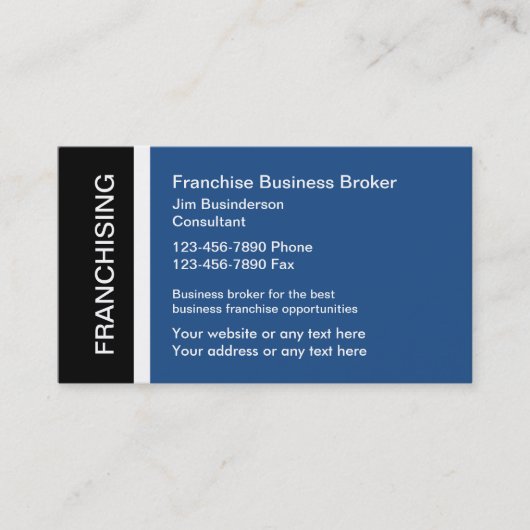 Franchise Business Broker Visitenkarten Visitenkarte (Vorderseite)