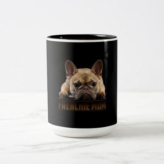 Franchisenmutter | Französische Bulldogmama-Gesche Zweifarbige Tasse (Mittel)