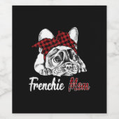 Franchisenmutter | Französischer Bulldog mit rotem Weinetikett (Einzelnes Label)