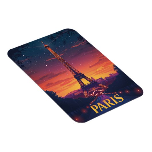 Francia Paris Torre Eiffel nocturna Magnet (Rechte Seite)