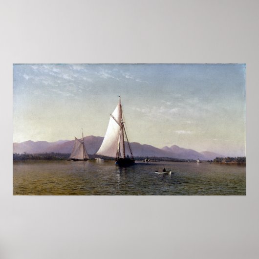 Francis Augustus Silva The Hudson bei Tappan Zee Poster (Vorne)