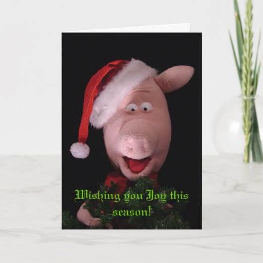 Francis, die Weihnachtskarte des Schweins Feiertagskarte (Vorderseite)