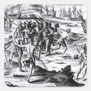 Francis Drake in der neuen Welt Quadratischer Aufkleber