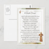 Francis einfaches Gebet für den Frieden Postkarte (Vorne/Hinten)