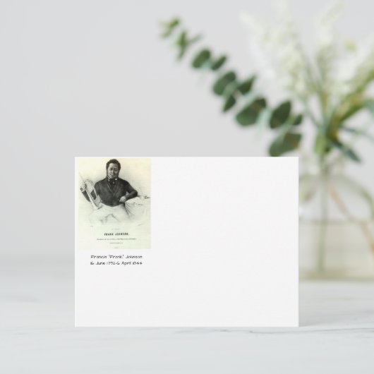 Francis "Frank" Johnson Postkarte (Stehend Vorderseite)
