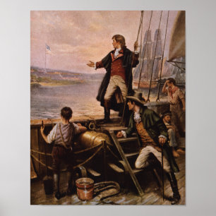 Francis Scott Key - Stern Spangled Fahnen-Malerei Poster
