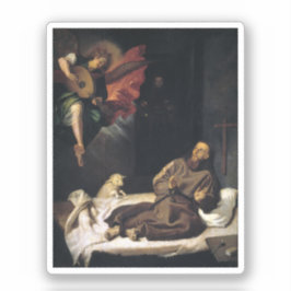 Francis von Assisi mit Engelmusik Aufkleber