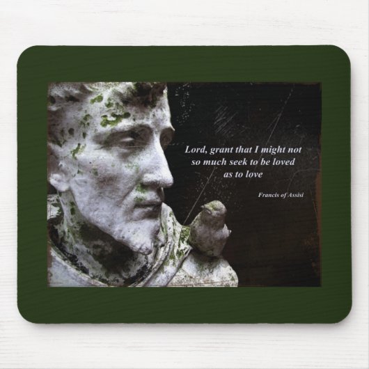 Francis with Bird Statue Mousepad (Vorne)