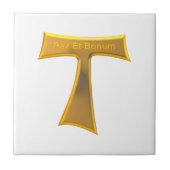 Franciscan Tau Cross Pax Et Bonum Gold Metallic Fliese (Vorderseite)
