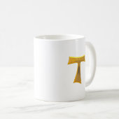 Franciscan Tau Cross Pax Et Bonum Gold Metallic Kaffeetasse (VorderseiteRechts)