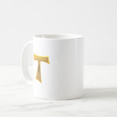 Franciscan Tau Cross Pax Et Bonum Gold Metallic Kaffeetasse (Vorderseite Links)