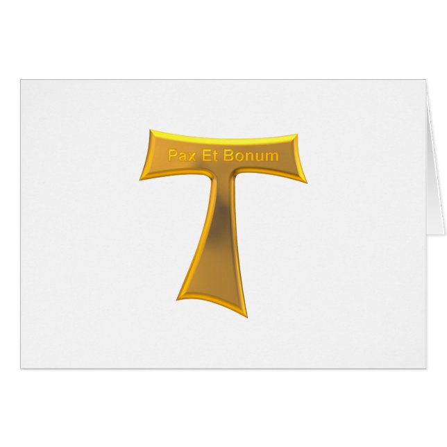 Franciscan Tau Cross Pax und Bonum Gold Metallic (Vorderseite (Horizontal))