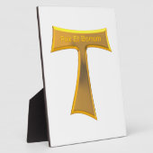 Franciscan Tau Cross Pax und Bonum Gold Metallic Fotoplatte (Seite)
