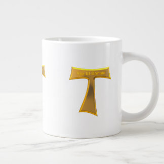Franciscan Tau Cross Pax und Bonum Gold Metallic Jumbo-Tasse