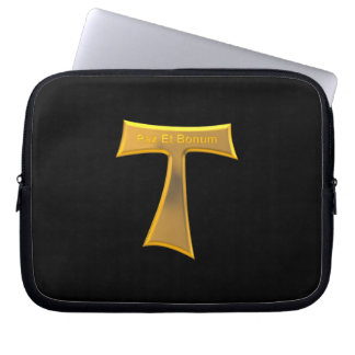 Franciscan Tau Cross Pax und Bonum Gold Metallic Laptopschutzhülle