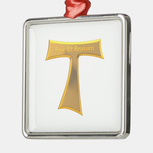 Franciscan Tau Cross Pax und Bonum Gold Metallic Ornament Aus Metall (Links)