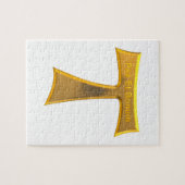 Franciscan Tau Cross Pax und Bonum Gold Metallic Puzzle (Horizontal)