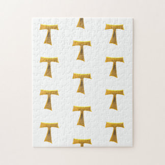 Franciscan Tau Cross Pax und Bonum Gold Metallic Puzzle