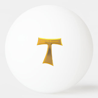 Franciscan Tau Cross Pax und Bonum Gold Metallic Tischtennisball