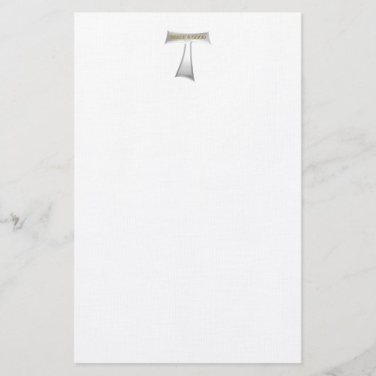 Franciscan Tau Cross Peace und Good Silver & Gold Briefpapier (Vorderseite)