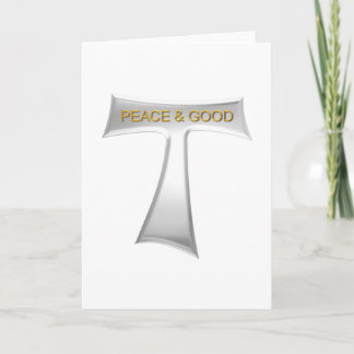 Franciscan Tau Cross Peace und Good Silver & Gold Feiertagskarte