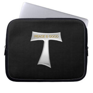Franciscan Tau Cross Peace und Good Silver & Gold Laptopschutzhülle
