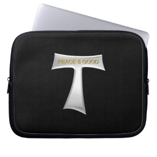 Franciscan Tau Cross Peace und Good Silver & Gold Laptopschutzhülle