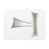 Franciscan Tau Cross Peace und Good Silver & Gold Magnet (Horizontal)