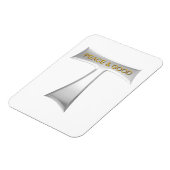 Franciscan Tau Cross Peace und Good Silver & Gold Magnet (Linke Seite)