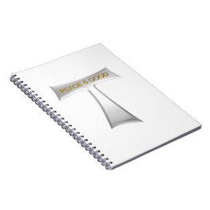 Franciscan Tau Cross Peace und Good Silver & Gold Notizblock