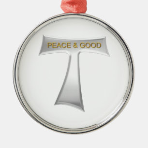 Franciscan Tau Cross Peace und Good Silver & Gold Ornament Aus Metall