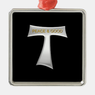 Franciscan Tau Cross Peace und Good Silver & Gold Ornament Aus Metall