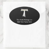 Franciscan Tau Cross Peace und Good Silver & Gold Ovaler Aufkleber (Tasche)
