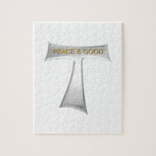 Franciscan Tau Cross Peace und Good Silver & Gold Puzzle