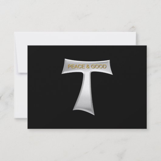Franciscan Tau Cross Peace und Good Silver & Gold RSVP Karte (Vorderseite)