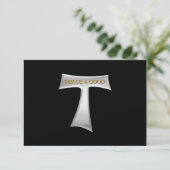 Franciscan Tau Cross Peace und Good Silver & Gold RSVP Karte (Stehend Vorderseite)