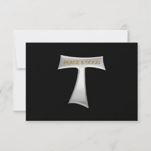 Franciscan Tau Cross Peace und Good Silver & Gold RSVP Karte