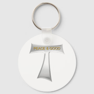 Franciscan Tau Cross Peace und Good Silver & Gold Schlüsselanhänger