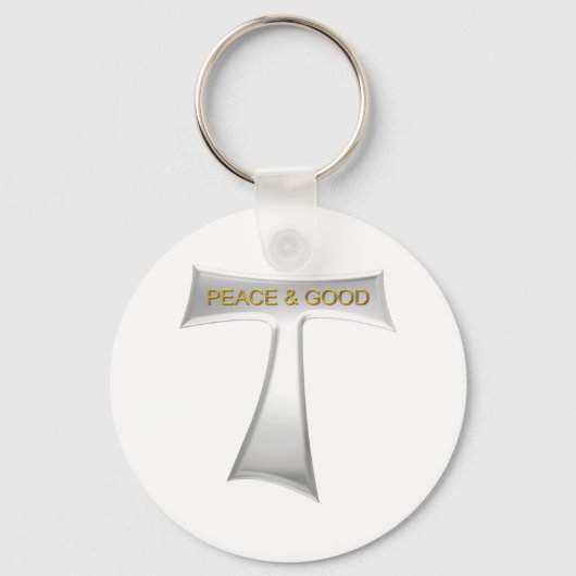 Franciscan Tau Cross Peace und Good Silver & Gold Schlüsselanhänger (Vorderseite)