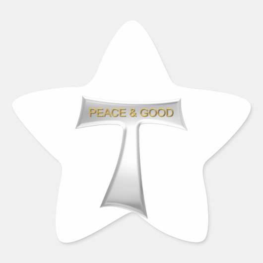 Franciscan Tau Cross Peace und Good Silver & Gold Stern-Aufkleber (Vorderseite)
