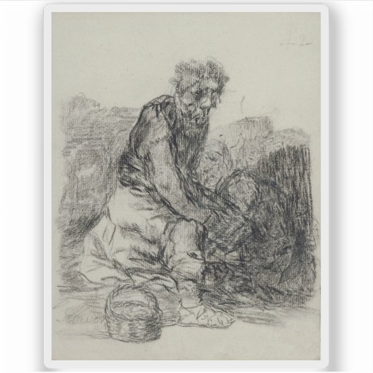 Francisco de Goya - Sie sterben Aufkleber (Vorderseite)