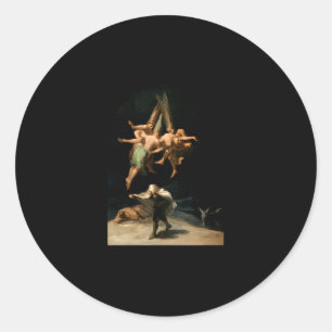 Francisco De Goya Witches Flight Horror Gothic Runder Aufkleber