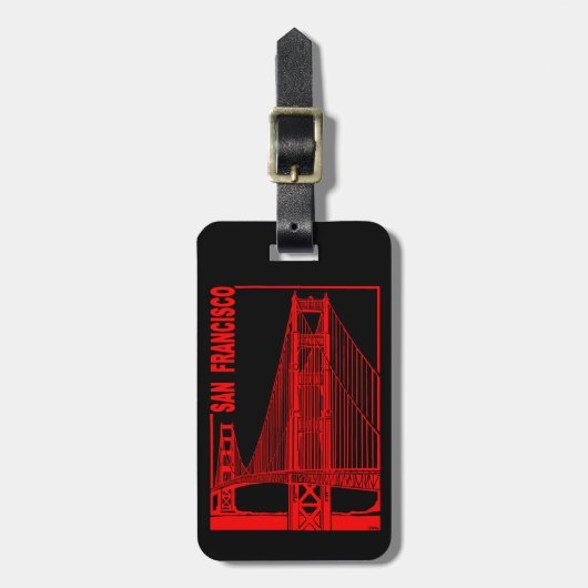 Francisco-Goldene Tor-Brücke Sans Gepäckanhänger (Vorderseite vertikal)