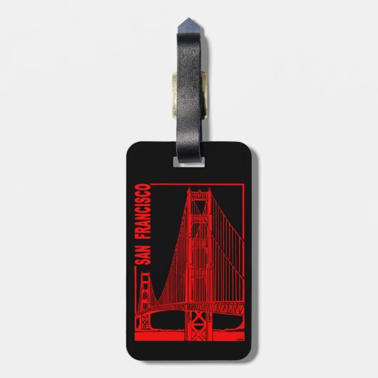 Francisco-Goldene Tor-Brücke Sans Gepäckanhänger (Rückseite vertikal)