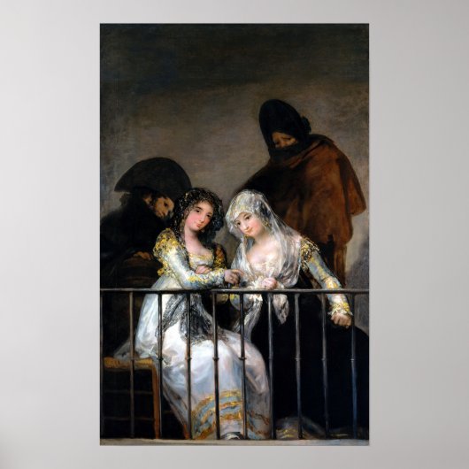 Francisco Goya Majas auf einem Balkon Poster (Vorne)