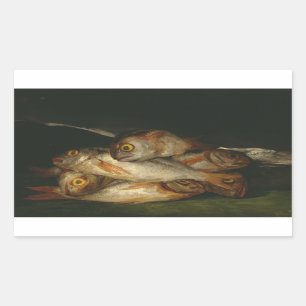 Francisco Goya - Still Life with Golden Bream Rechteckiger Aufkleber